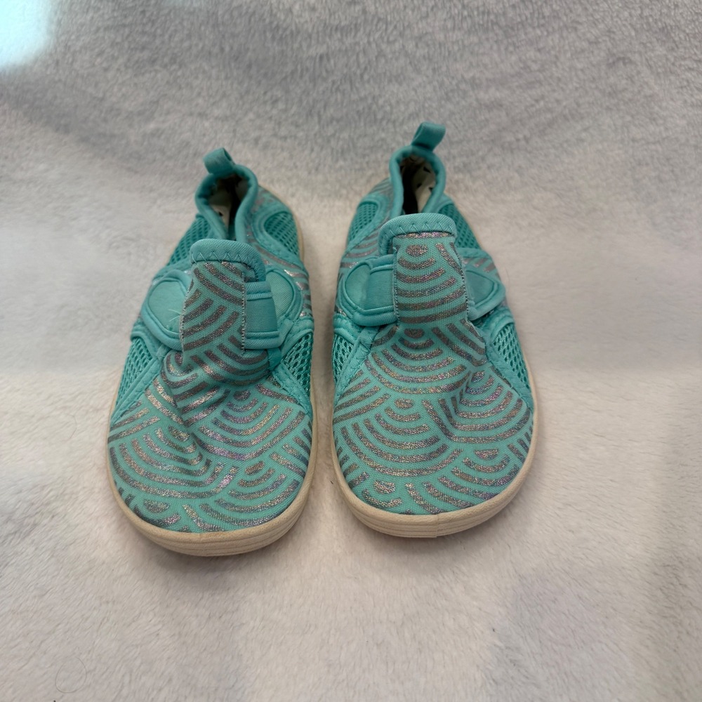 Disney Ariel Little Mermaid Teal Silver Scale Mesh Water Shoes Kids Size 10
